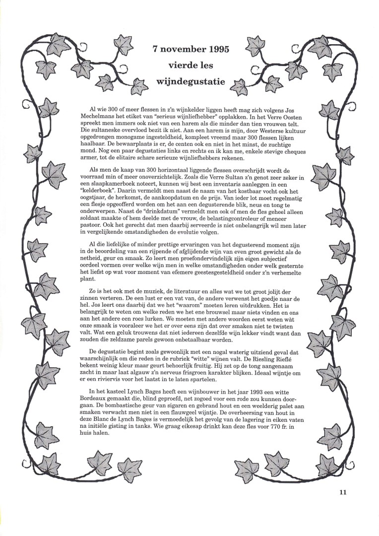 Wijndegustatie artikel